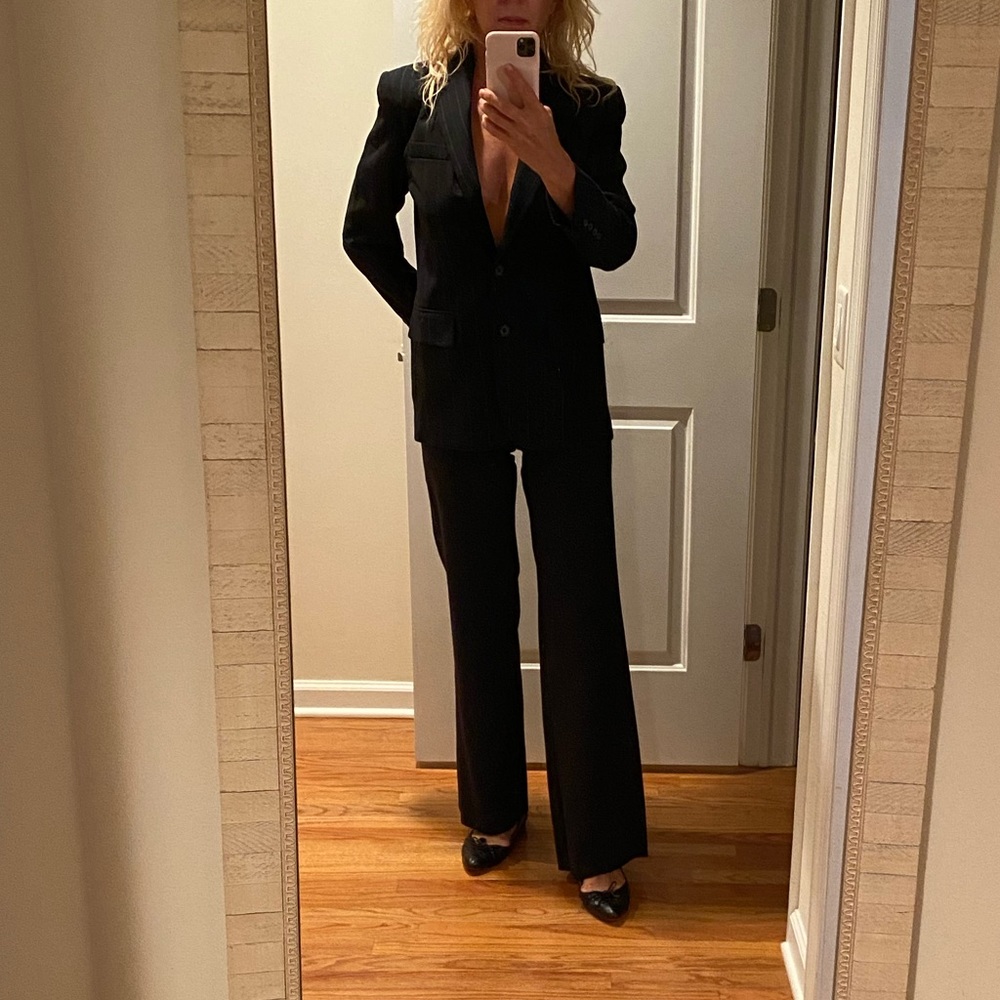 Lauren Ralf Lauren black with blue grey stripes blazer S 6 - Picture 10 of 10